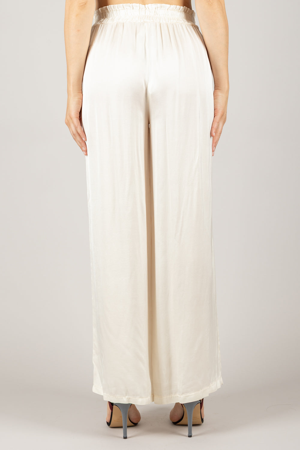 TENSIONE IN - C191P05Q - PANTALONE A PALAZZO CON COULISSE