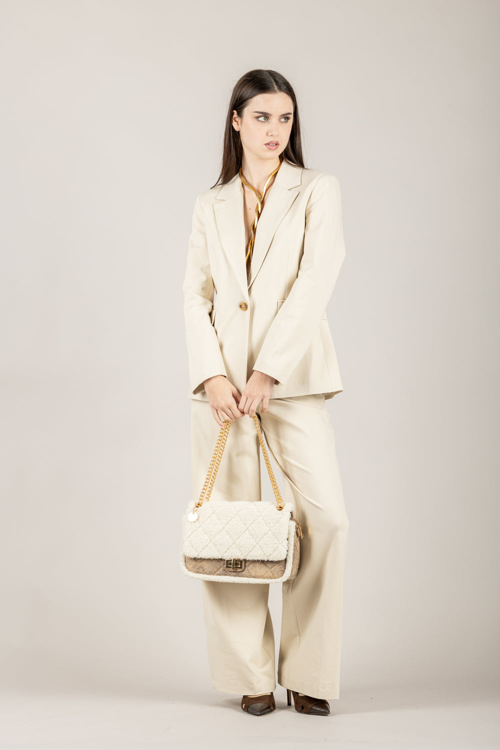 TENSIONE IN - 26P1305 - PANTALONE PALAZZO PUNTO MILANO