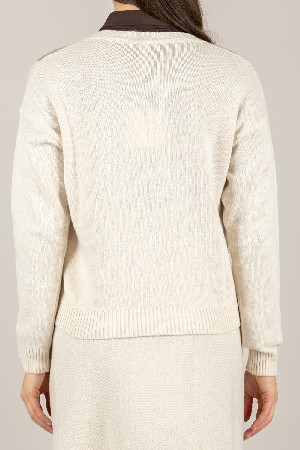 TENSIONE IN - D82060 - MAGLIA SCOLLO A V CON ROMBI