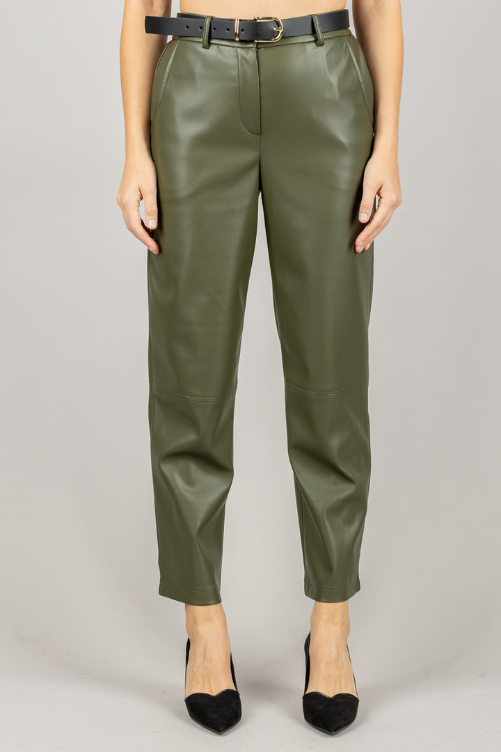 TENSIONE IN - 26P1176 - PANTALONE CARROT IN ECOPELLE