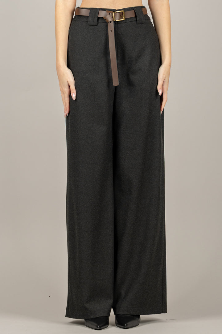 TENSIONE IN - 26P1352 - PANTALONE A PALAZZO CON CINTA