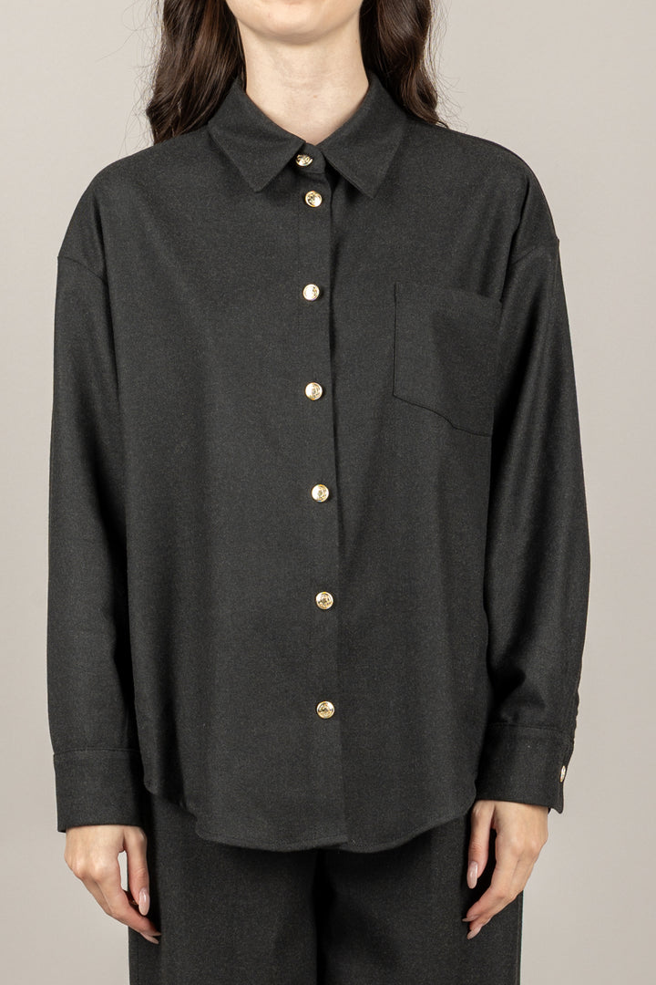 TENSIONE IN - 26C1361 - CAMICIA BOTTONI GIOIELLO CON TASCHINO