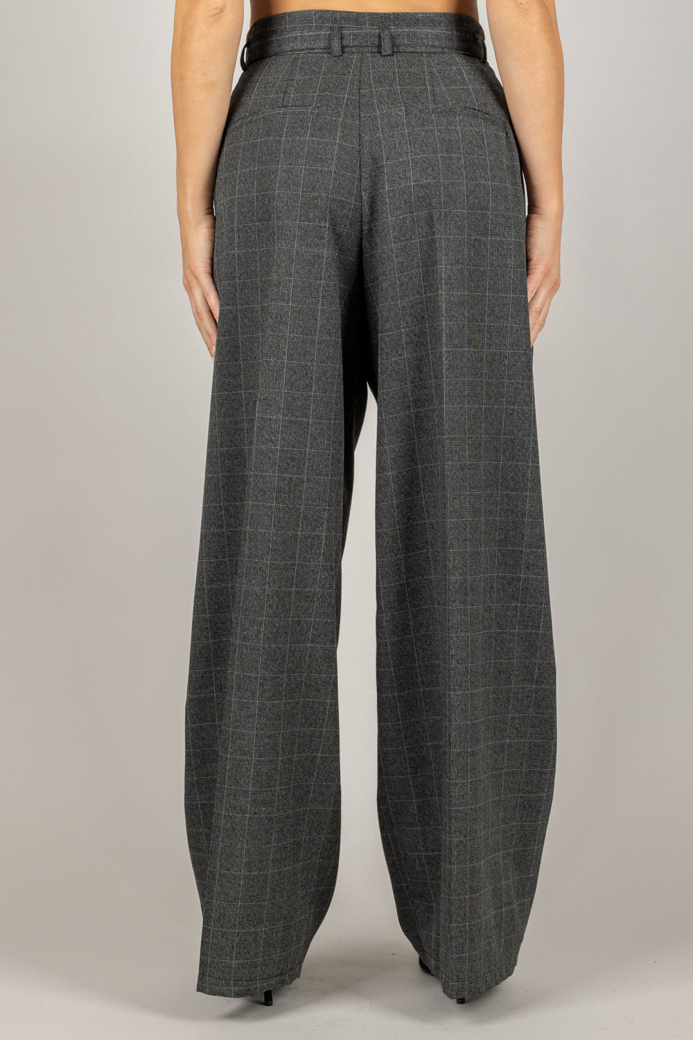VICOLO - TF1731 - PANTALONE MINI CHECK CON PINCES