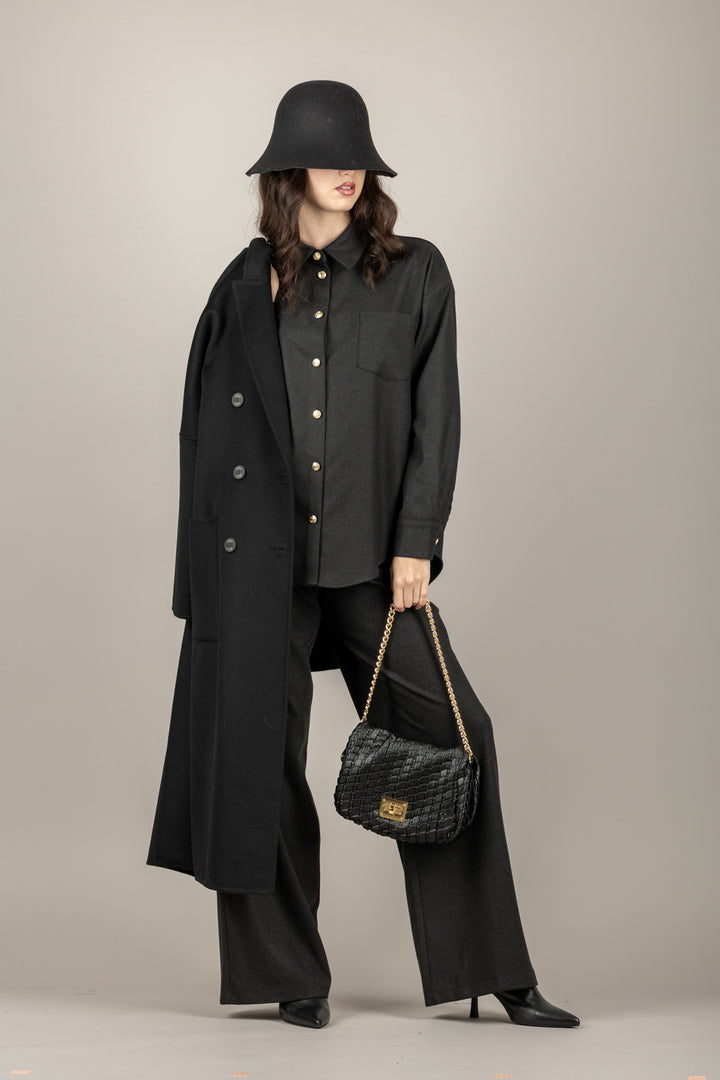 TENSIONE IN - 26C1361 - CAMICIA BOTTONI GIOIELLO CON TASCHINO