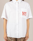 TENSIONE IN - 26C5004 - CAMICIA OVER MANICHE CORTE N°5 BIANCO/ROSSO