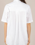 TENSIONE IN - 26C5004 - CAMICIA OVER MANICHE CORTE N°5 BIANCO/ROSSO