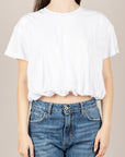 TENSIONE IN - 26M4820 - MAGLIA CROP ARRICCIATA BIANCO