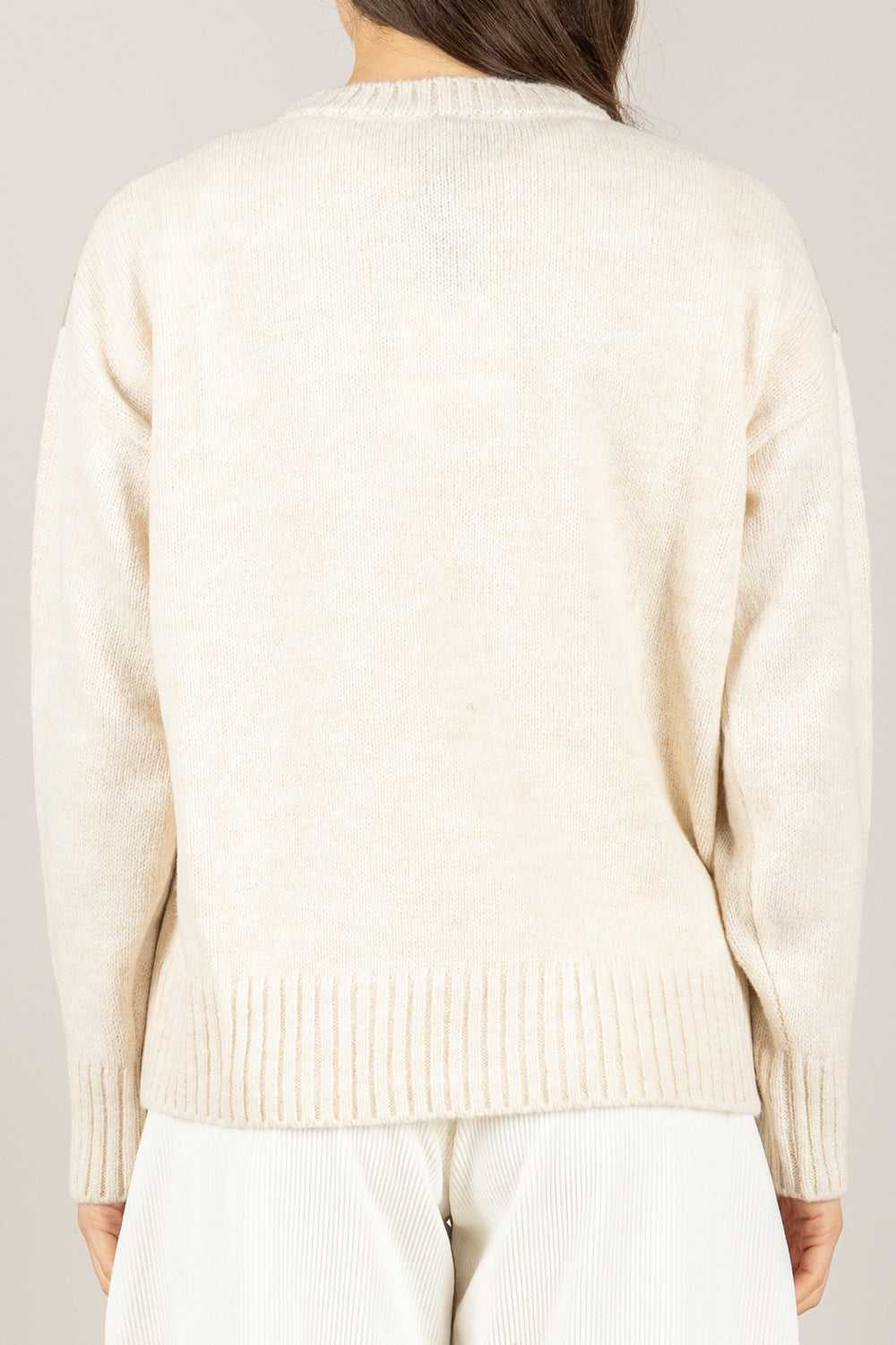 TENSIONE IN - W5HMJ78A359 - MAGLIA A ROMBI BICOLOR GIROCOLLO