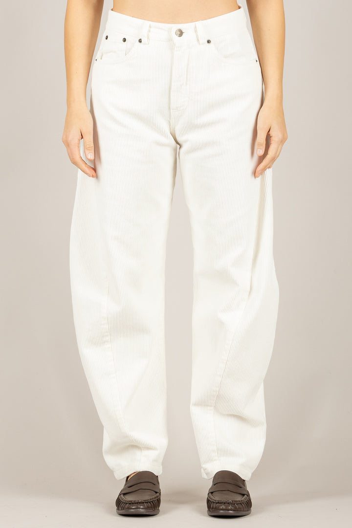 TENSIONE IN - W25PB23 - PANTALONE BARREL IN VELLUTO