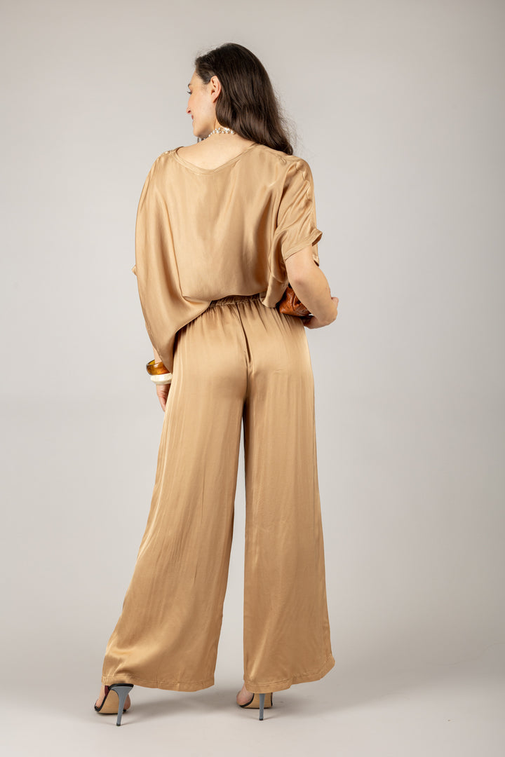 TENSIONE IN - C191P05Q - PANTALONE A PALAZZO CON COULISSE