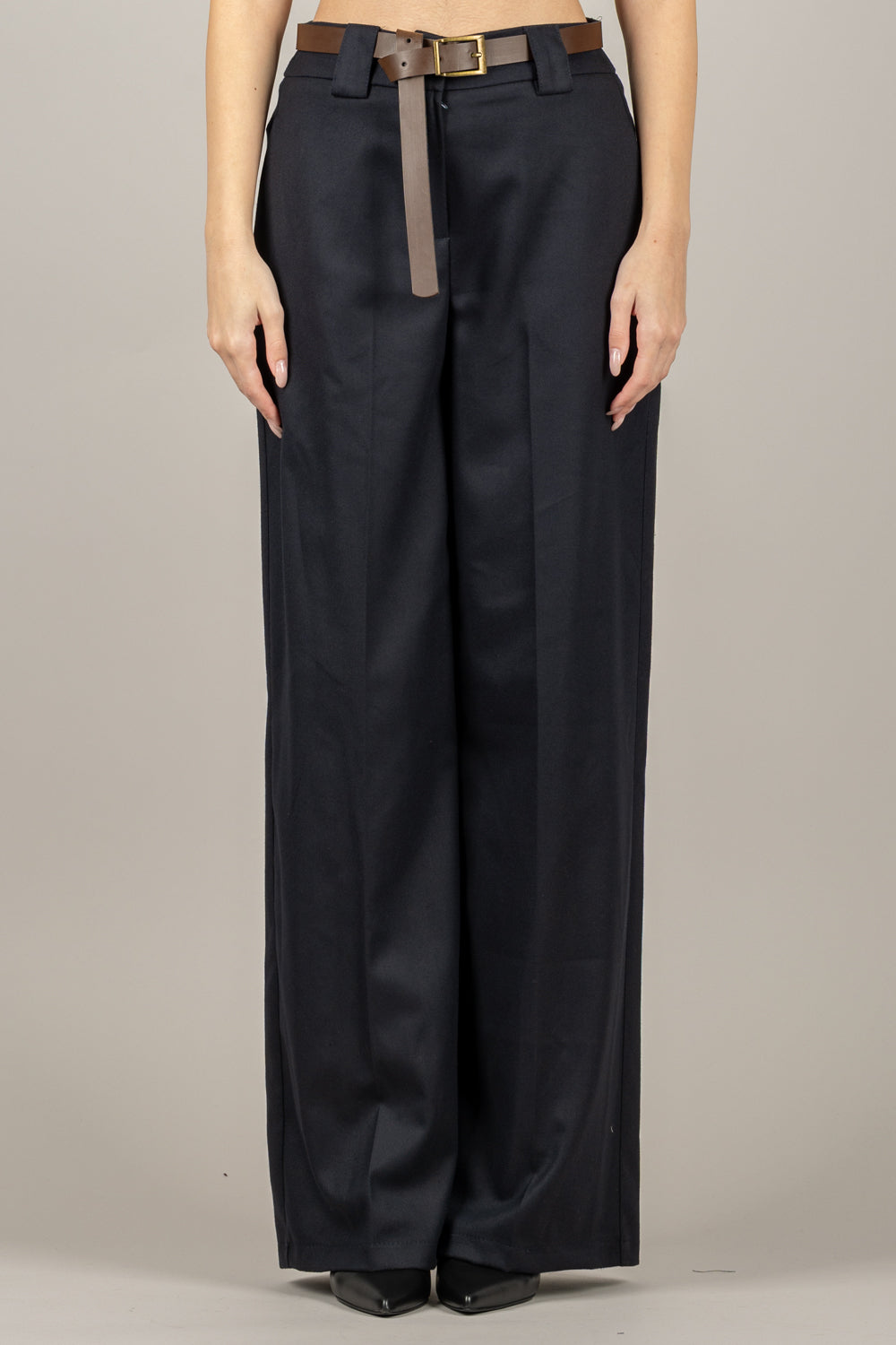 TENSIONE IN - 26P1352 - PANTALONE A PALAZZO CON CINTA