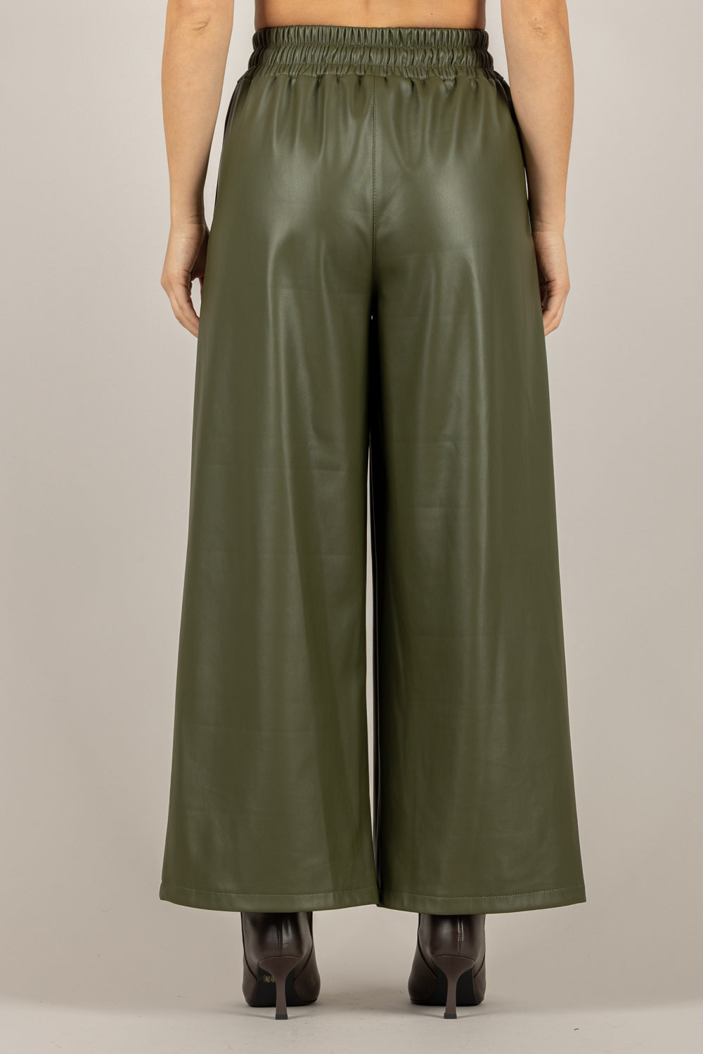 TENSIONE IN - 26P1429  - PANTALONE IN ECOPELLE CON ELASTICO IN VITA