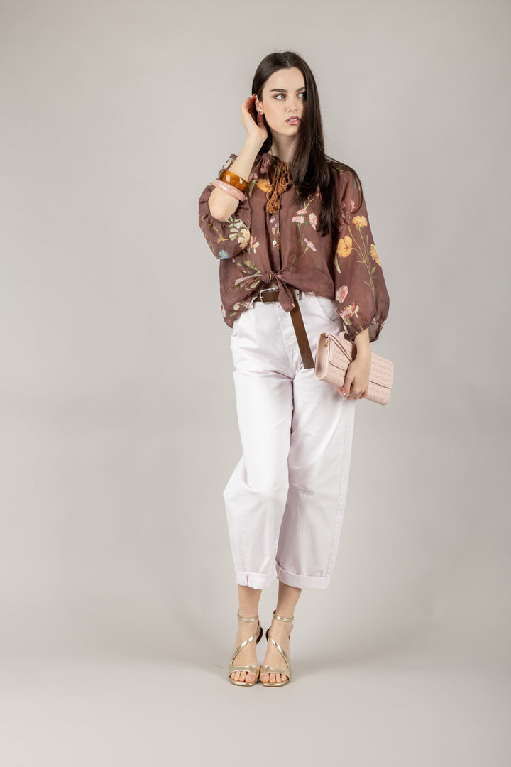 TENSIONE IN - S25CC61 - CAMICIA FLOREALE MANICA A PALLONCINO