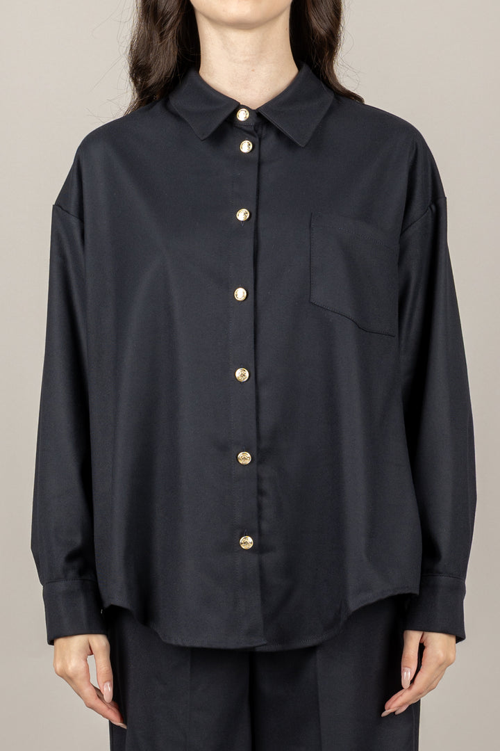 TENSIONE IN - 26C1361 - CAMICIA BOTTONI GIOIELLO CON TASCHINO