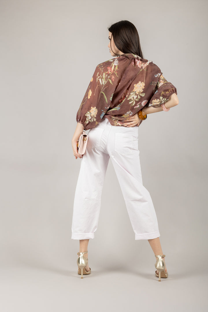 TENSIONE IN - S25CC61 - CAMICIA FLOREALE MANICA A PALLONCINO