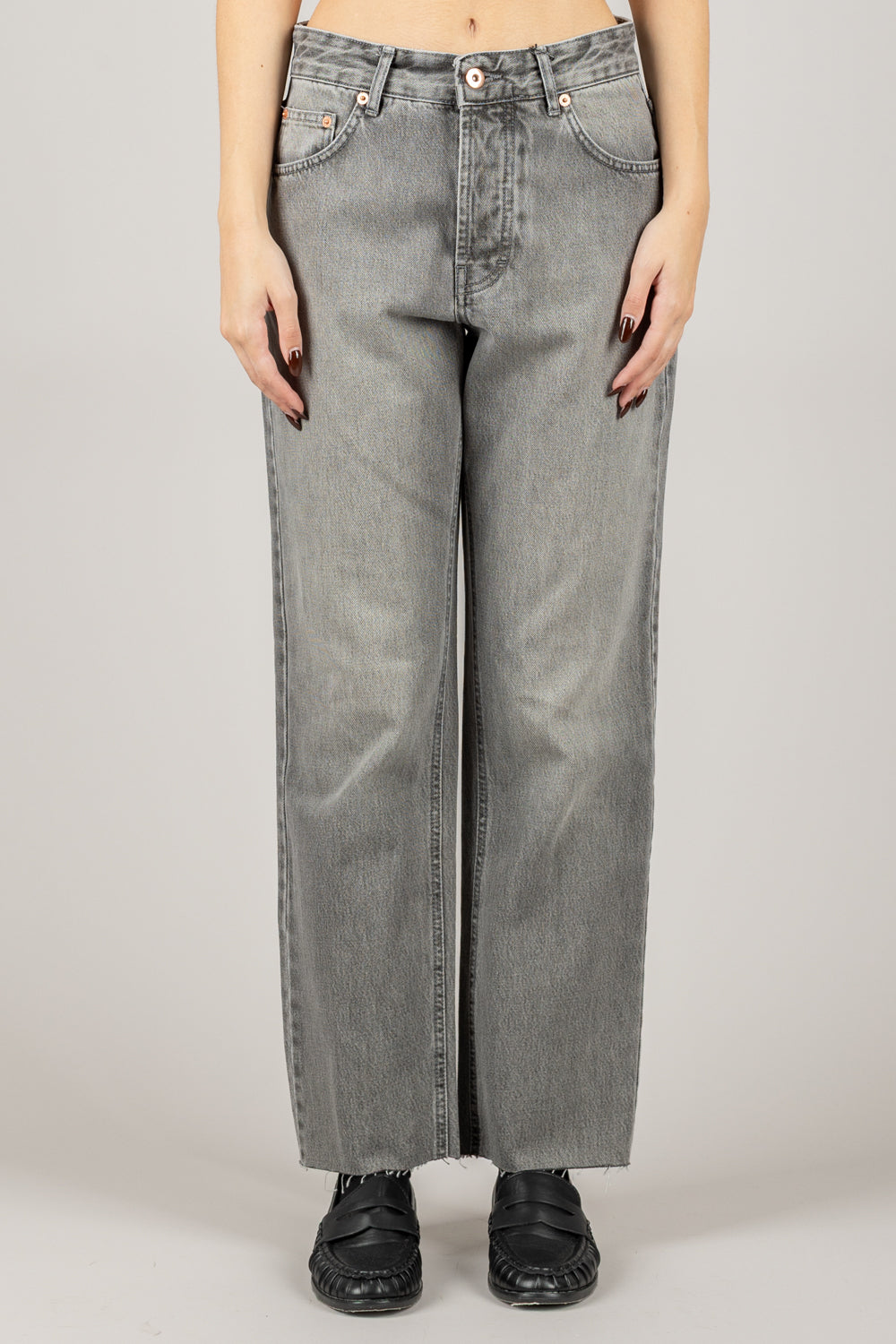 TENSIONE IN - CJ12703 - JEANS CROP TAGLIO VIVO