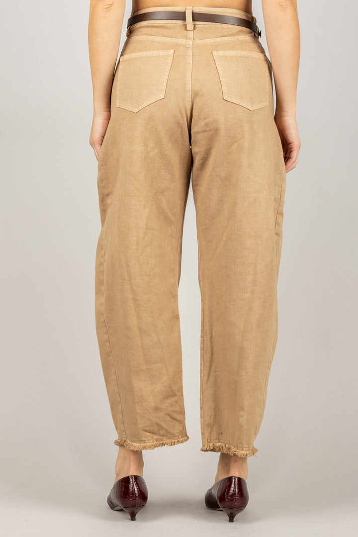 TENSIONE IN - W25P371 - PANTALONE CARROT CON CINTA