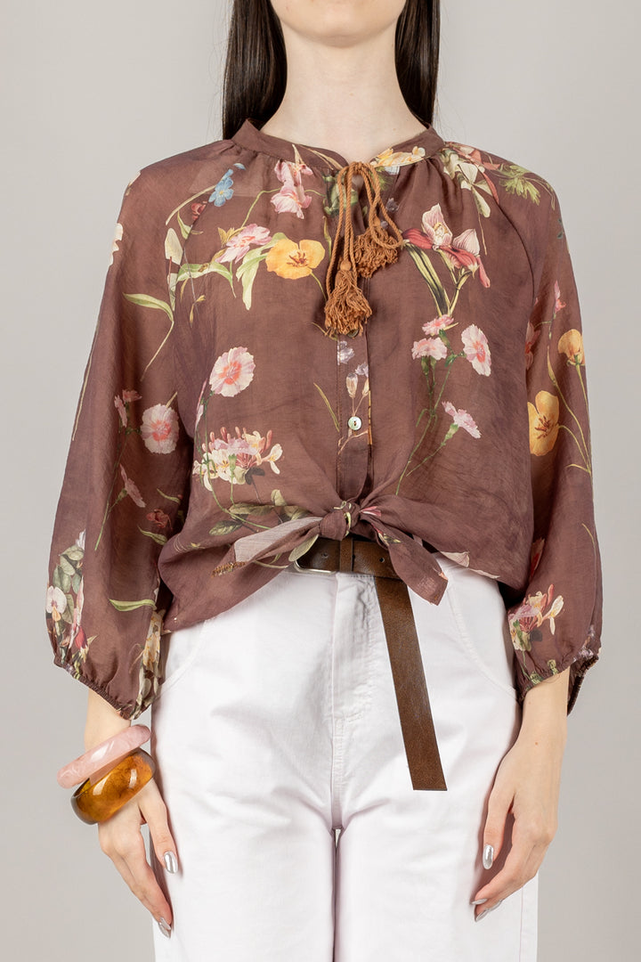 TENSIONE IN - S25CC61 - CAMICIA FLOREALE MANICA A PALLONCINO