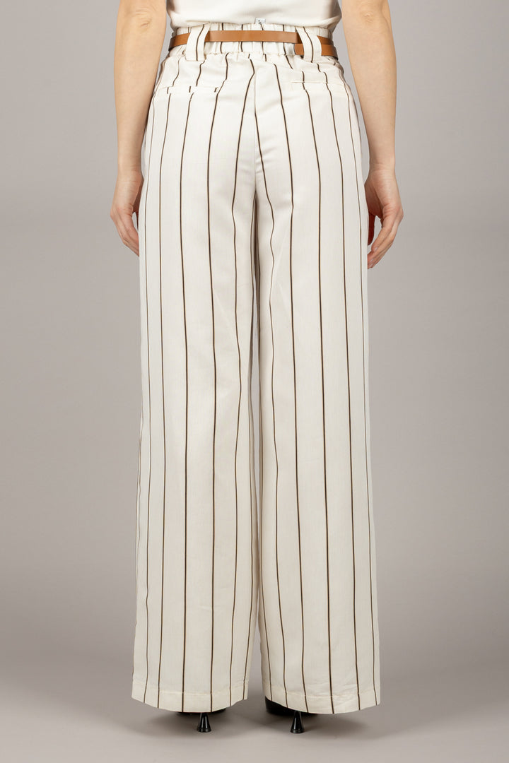 TENSIONE IN - 25P7299 - PANTALONE  RIGHE CON CINTA
