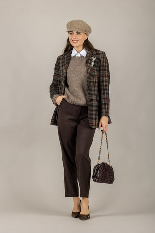 VICOLO - TF2094 - PANTALONE A SIGARETTA CON ELASTICO DIETRO