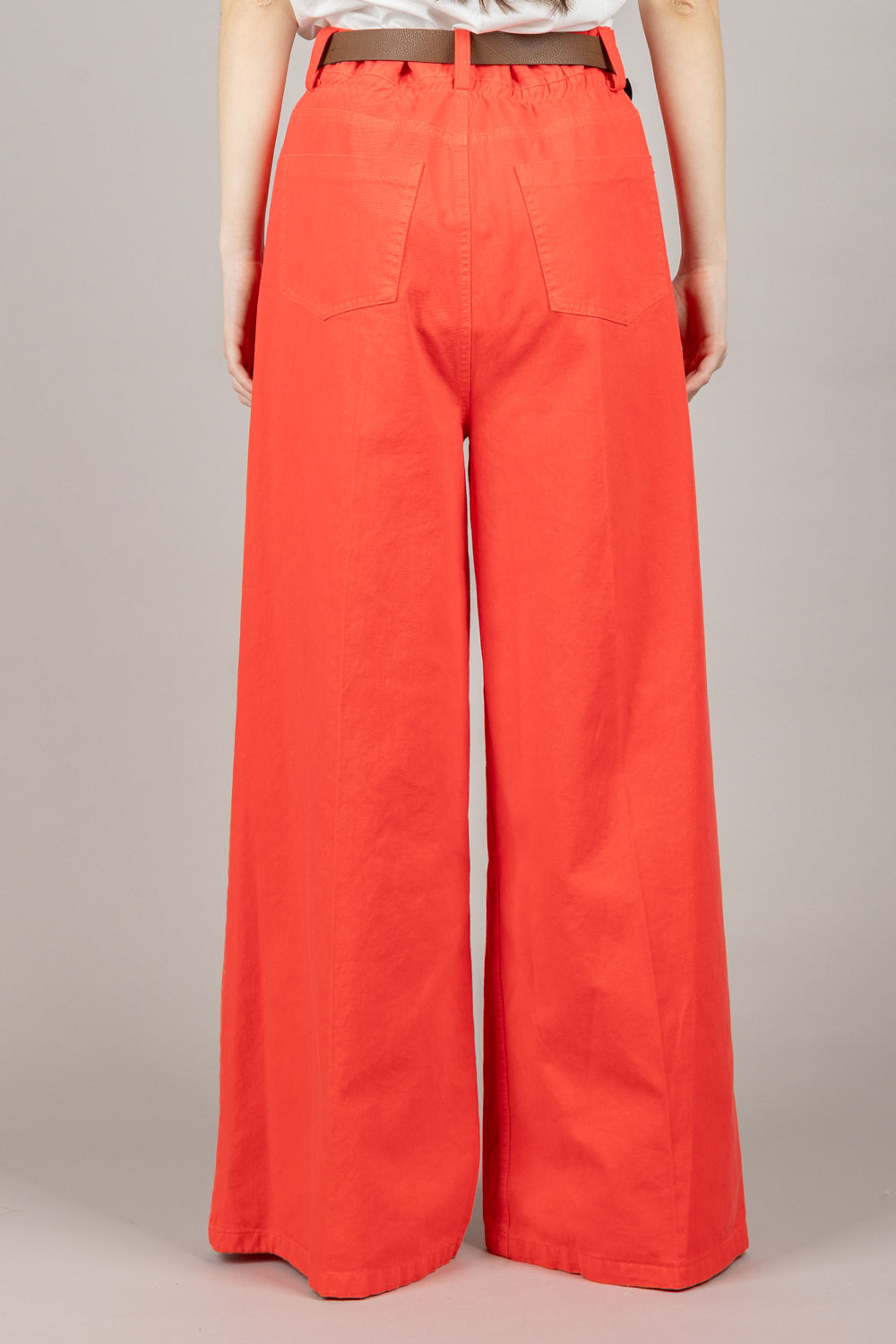 VICOLO - TD1367 - PANTALONE A PALAZZO CON COULISSE E CINTA