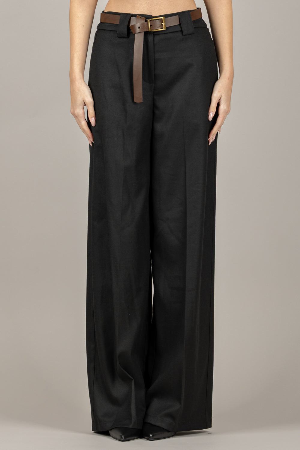 TENSIONE IN - 26P1352 - PANTALONE A PALAZZO CON CINTA