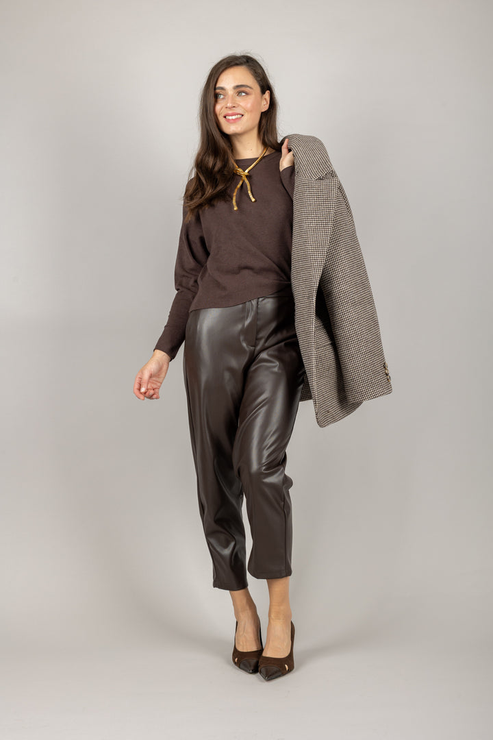 VICOLO - 44015F - MAGLIA GIROCOLLO CON POLSINI