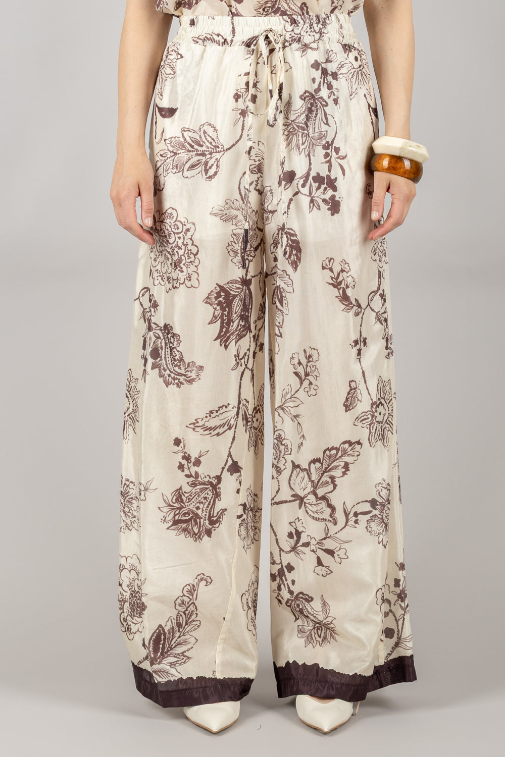 DIXIE - P067W228 - PANTALONE FANTASIA FLOREALE CON COULISSE