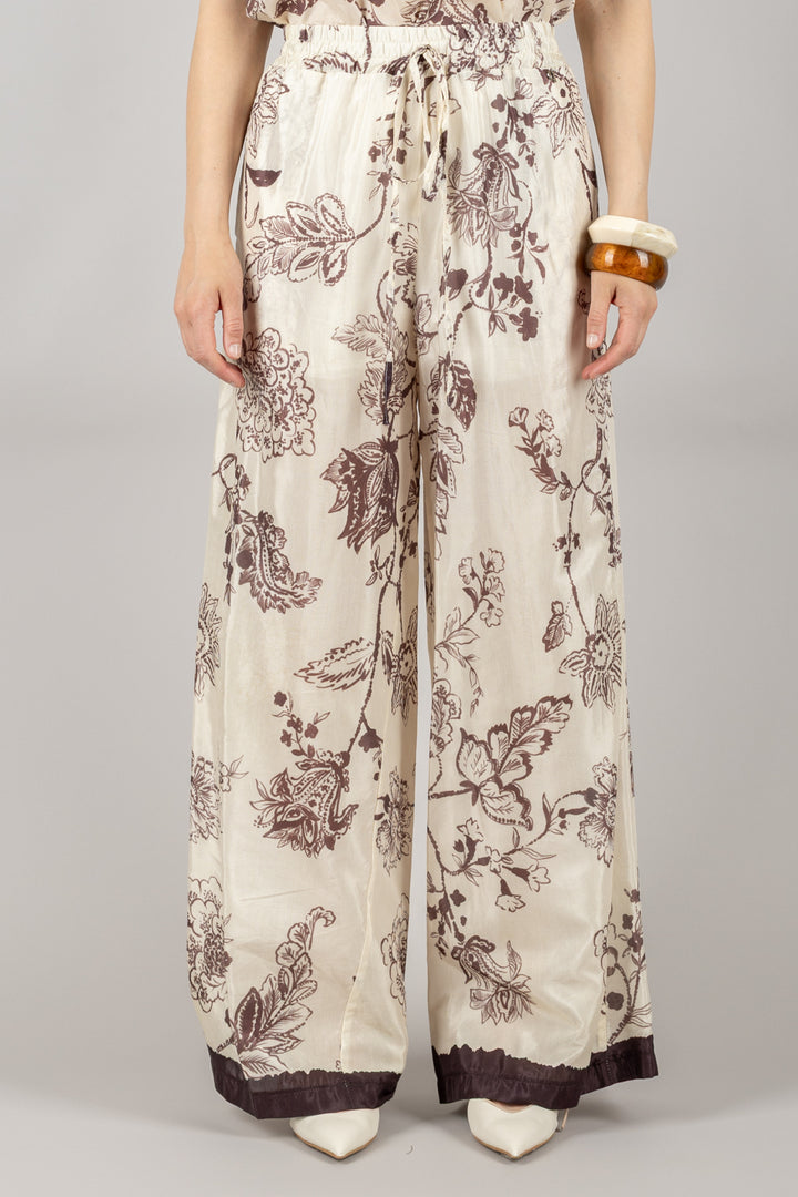 DIXIE - P067W228 - PANTALONE FANTASIA FLOREALE CON COULISSE