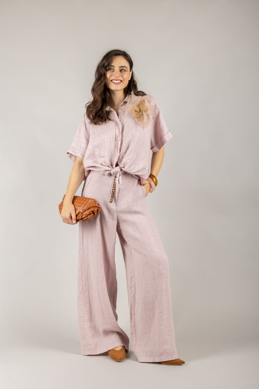 TENSIONE IN - S25CE26 - CAMICIA MANICA CORTA CON SPILLA