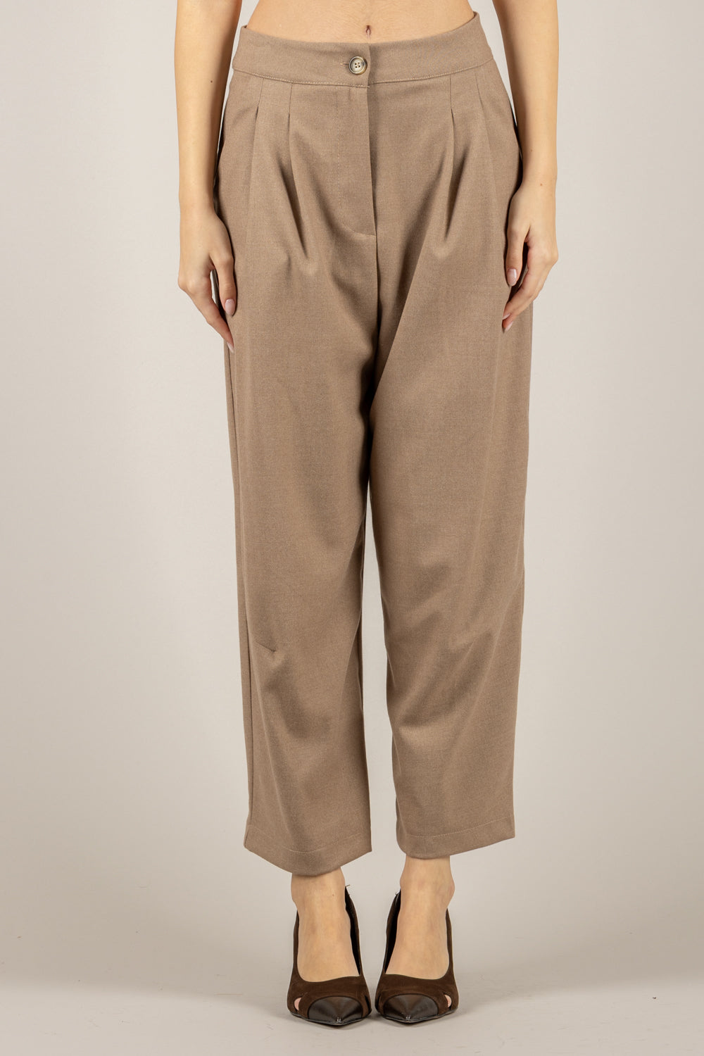 VICOLO - TF1909 - PANTALONE BAGGY IN FLANELLA