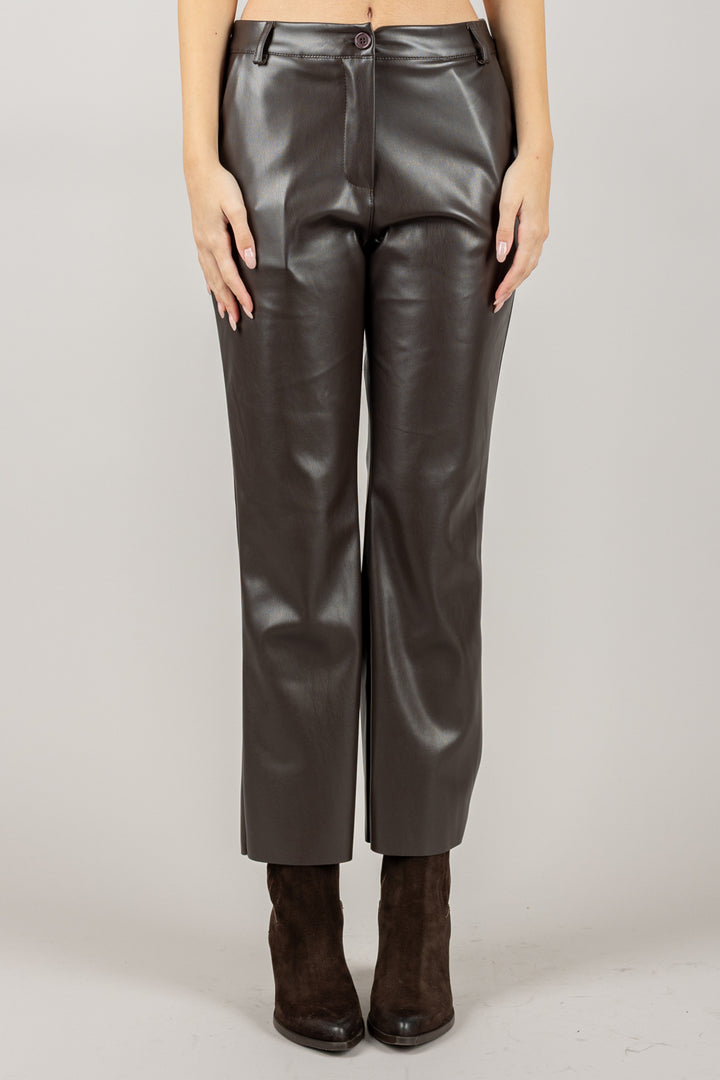 TENSIONE IN - 222128-25 - PANTALONE ECOPELLE A SIGARETTA