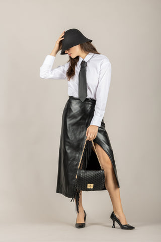 TENSIONE IN - 38067 - GONNA ECOPELLE FRANGE