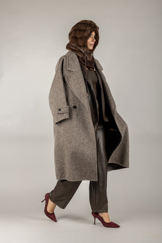 VICOLO - TF0050 - CAPPOTTO LUNGO CON TASCHE LATERALI