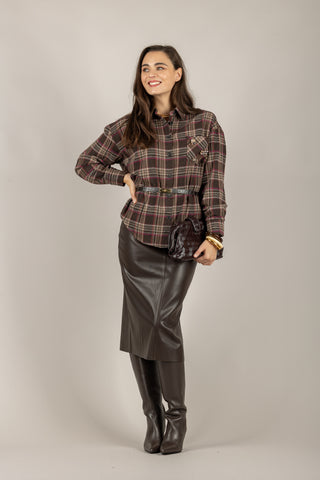 TENSIONE IN - N20087AT - GONNA MIDI IN ECOPELLE