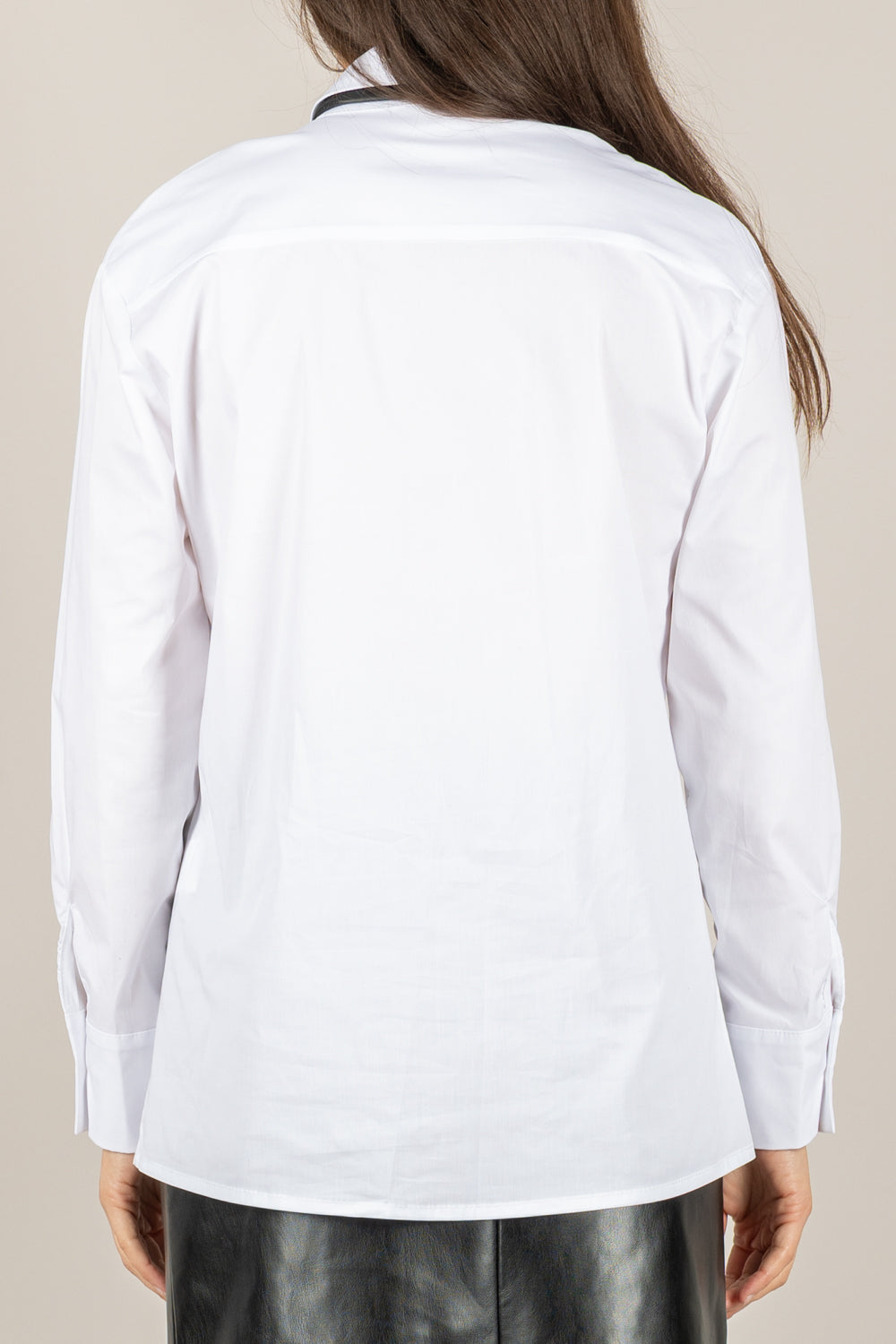 TENSIONE IN - 26C1335 - CAMICIA CON CRAVATTA IN ECOPELLE