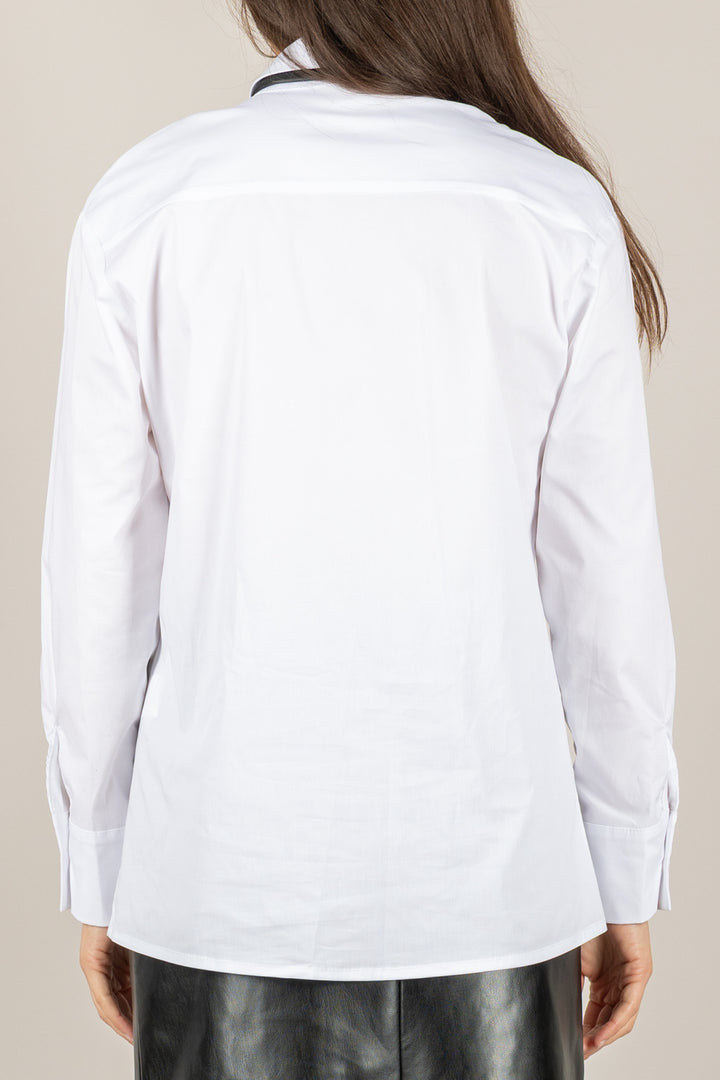 TENSIONE IN - 26C1335 - CAMICIA CON CRAVATTA IN ECOPELLE