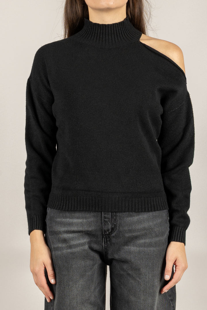 VICOLO - 77312F - MAGLIA CUT-OUT SULLA SPALLA