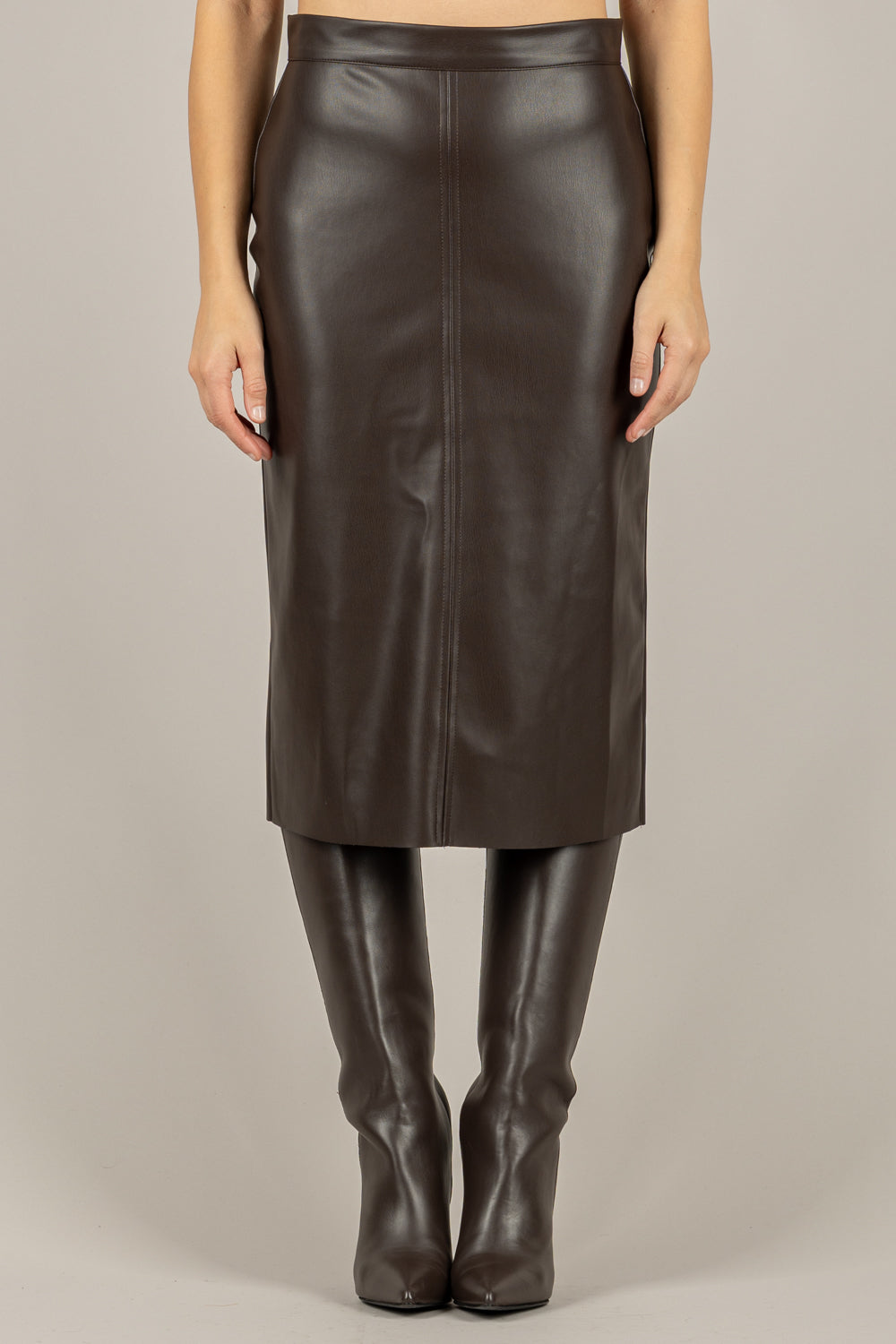 TENSIONE IN - N20087AT - GONNA MIDI IN ECOPELLE