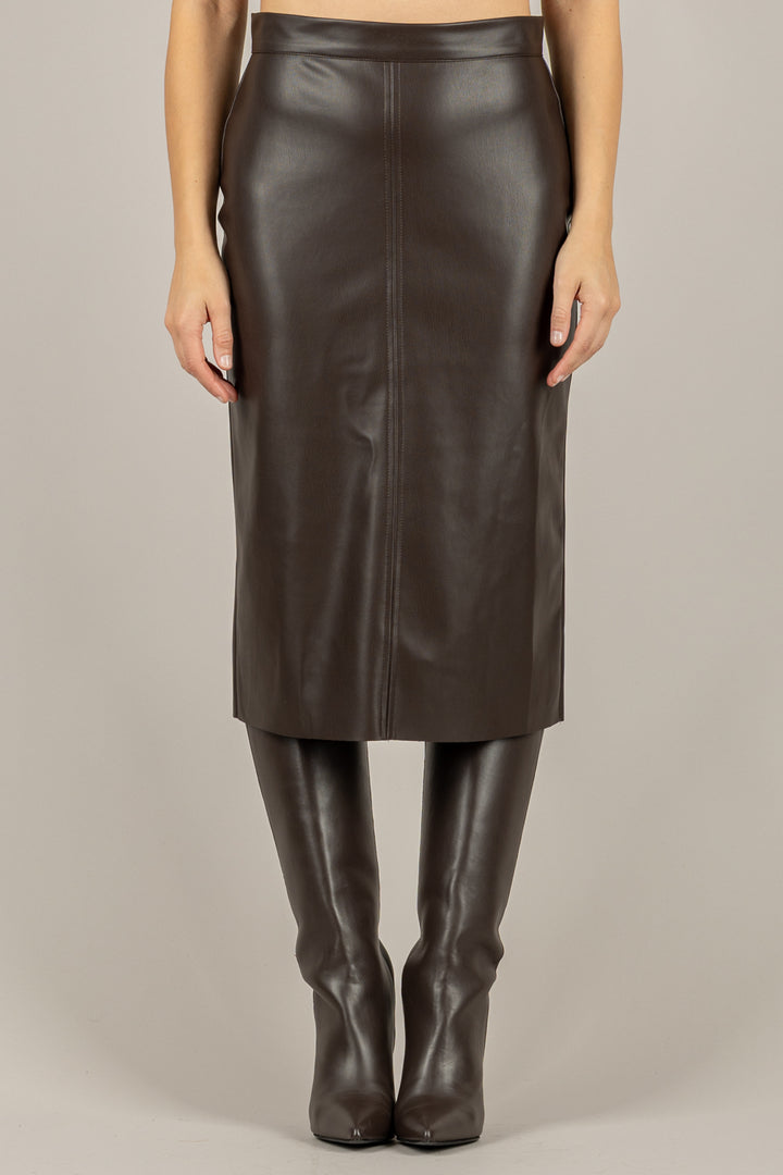 TENSIONE IN - N20087AT - GONNA MIDI IN ECOPELLE