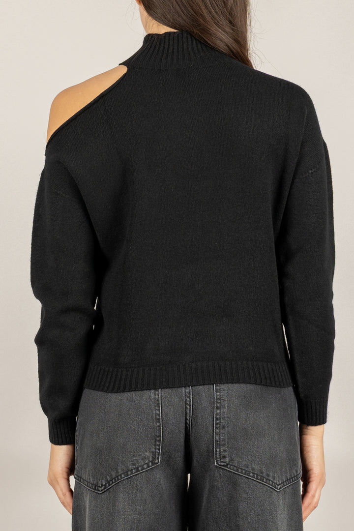 VICOLO - 77312F - MAGLIA CUT-OUT SULLA SPALLA