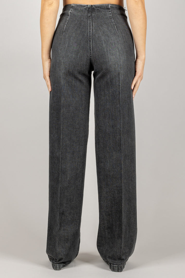 TENSIONE IN - CJ12710 - JEANS PALAZZO CON TASCHINI