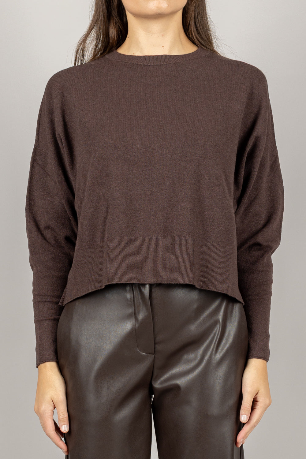 VICOLO - 44015F - MAGLIA GIROCOLLO CON POLSINI