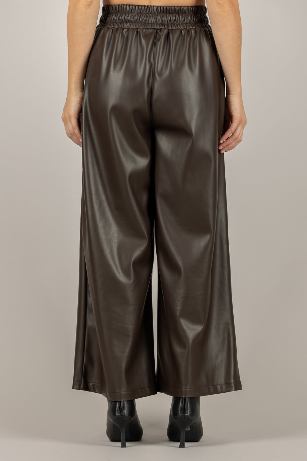 TENSIONE IN - 26P1429  - PANTALONE IN ECOPELLE CON ELASTICO IN VITA