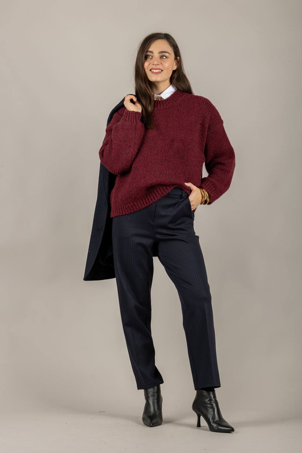 TENSIONE IN - FW25-1112-TI - MAGLIA GIROCOLLO MISTO LANA