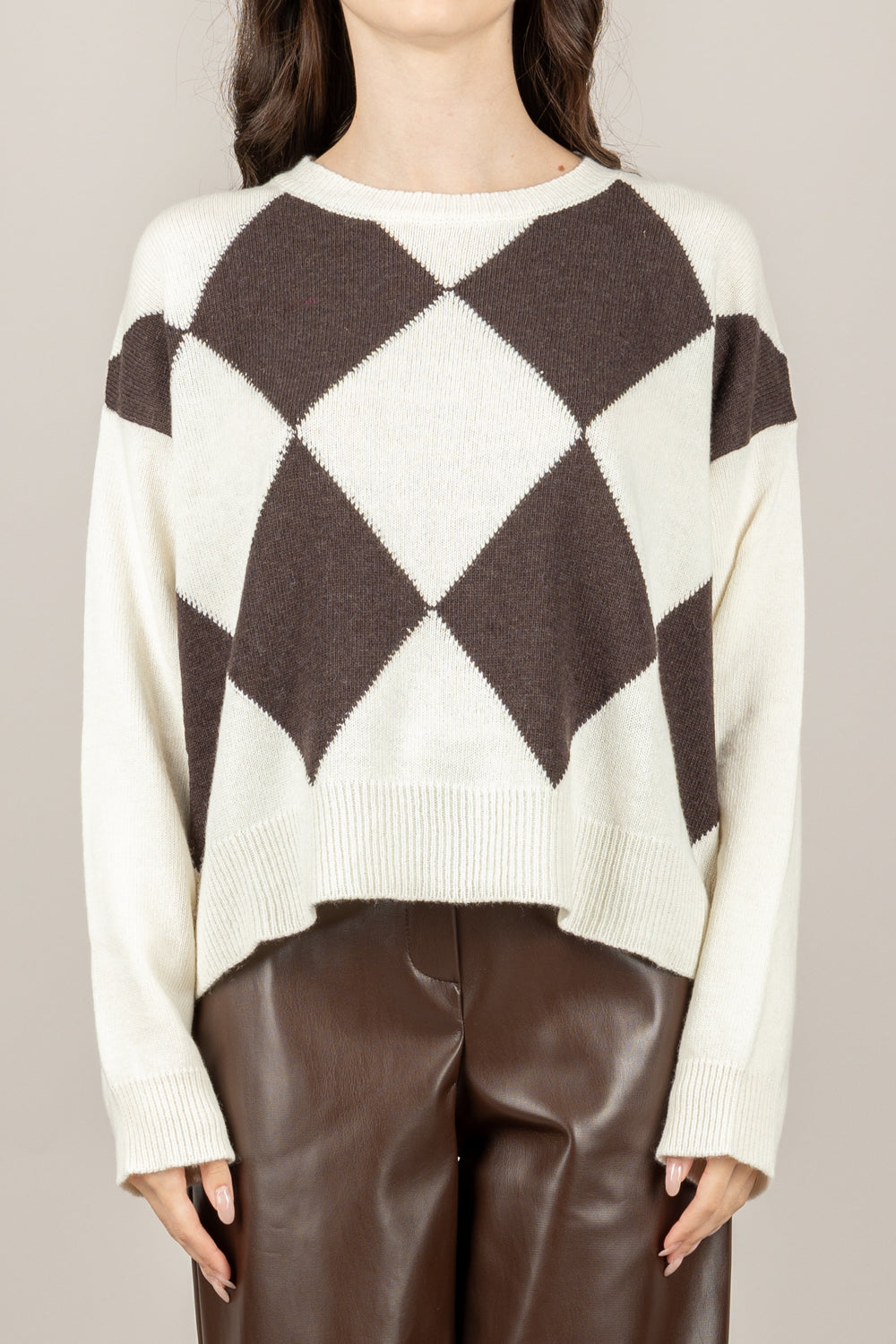 TENSIONE IN - W5HMJ73A359 - MAGLIA GIROCOLLO CON ROMBI