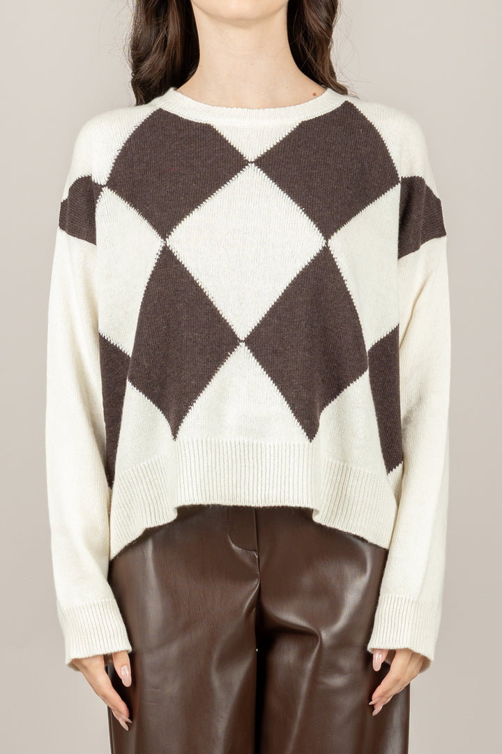 TENSIONE IN - W5HMJ73A359 - MAGLIA GIROCOLLO CON ROMBI