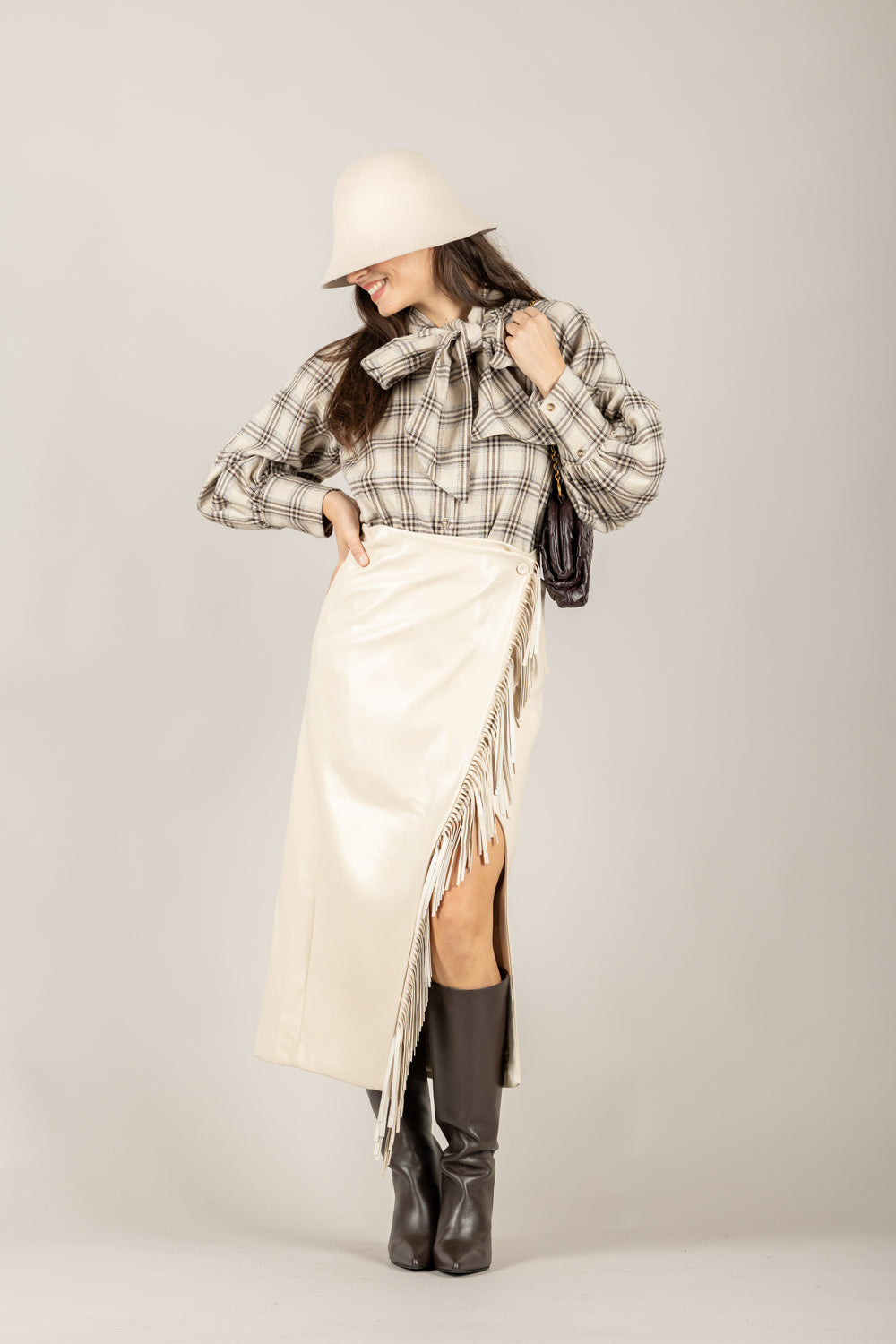 TENSIONE IN - 38067 - GONNA ECOPELLE FRANGE