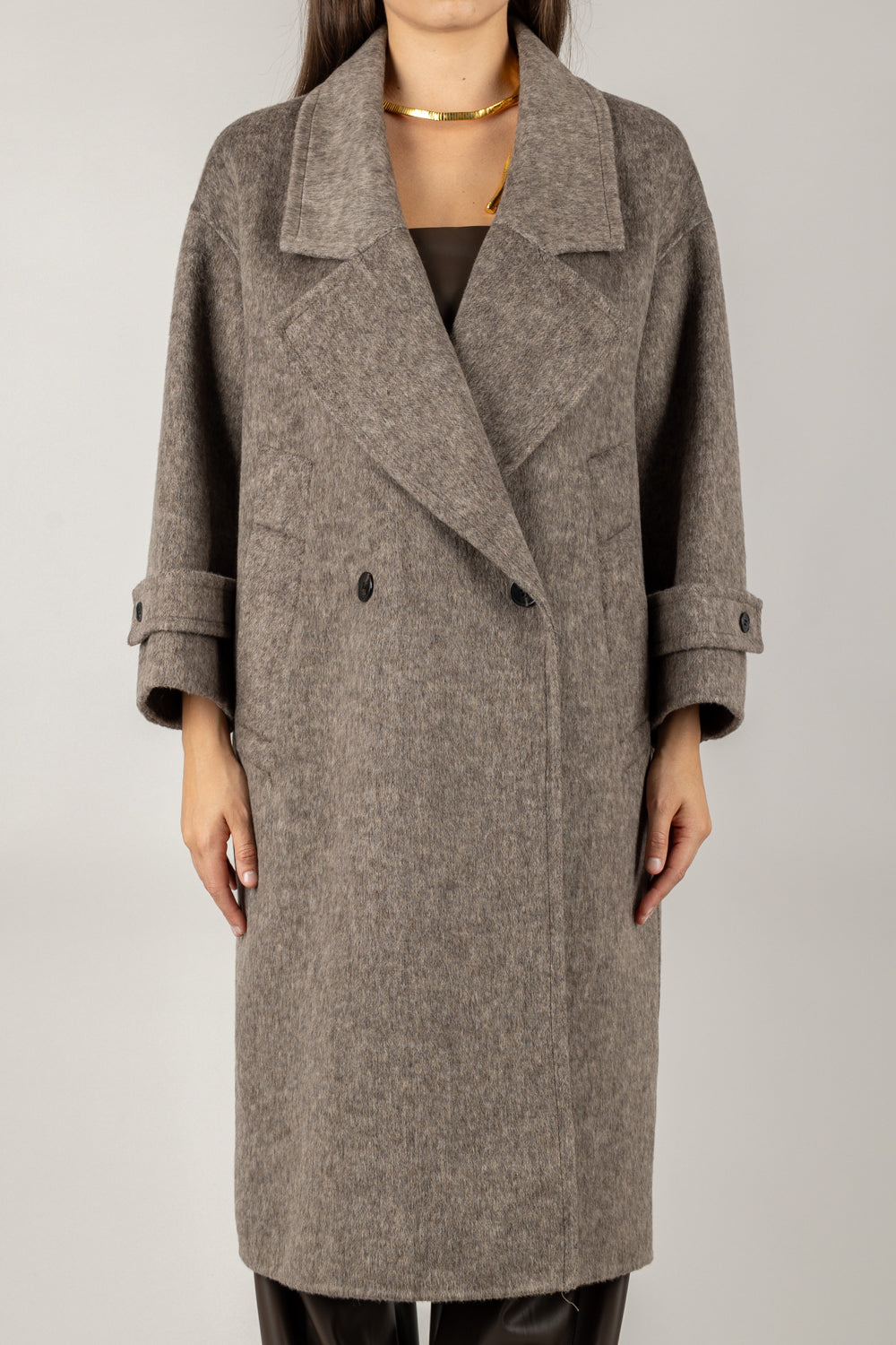 VICOLO - TF0050 - CAPPOTTO LUNGO CON TASCHE LATERALI