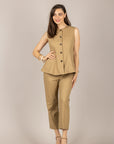 TENSIONE IN - 26P4941 - PANTALONE A SIGARETTA CAMEL